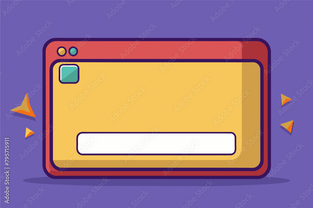 Aufkleber colorful illustration of a rectangular frame with rounded corners surrounded by decorative leaves an