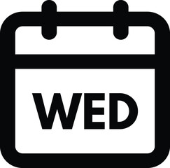 Wednesday calendar icon isolated on white background . Wednesday icon vector
