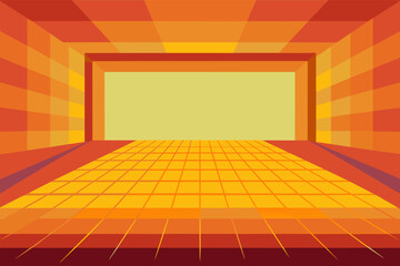 a room with a tiled floor gamming room vector