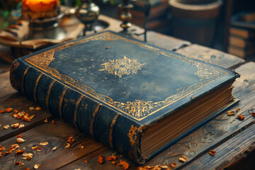 alchemy vintage book on the table