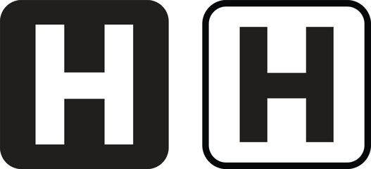 Fototapeta premium Hospital icon set in two styles isolated on white background . Vector illustration