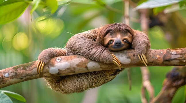 sloth on a tree branch