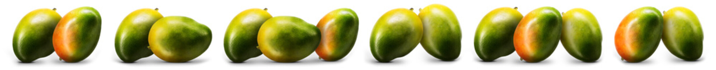 Group of mango fruit isolated on white background