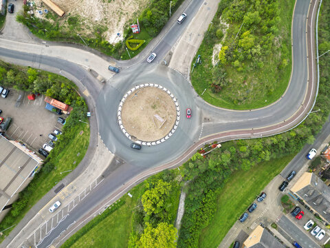 Aerial View of Residential District of Strood Town of Rochester, England United Kingdom. 
