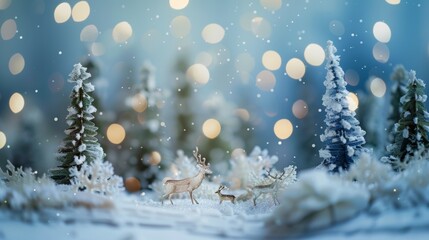 Fototapeta na wymiar Enchanting Winter Wonderland with Snow-Covered Trees.