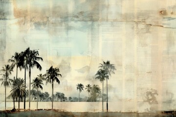 Palm tree landscapes backgrounds outdoors painting.