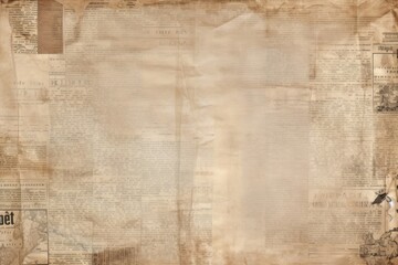 Obraz premium Coffee stain ephemera border backgrounds newspaper document.