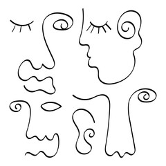 Abstract One Line Face