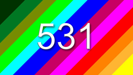 531 colorful rainbow background year number