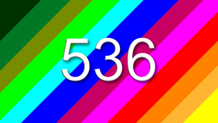 536 colorful rainbow background year number