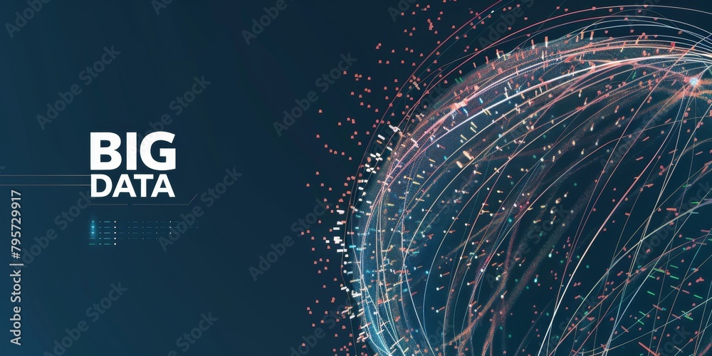 Poster big data visualization, text 