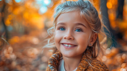 Little Girl Smiling for Camera. Generative AI