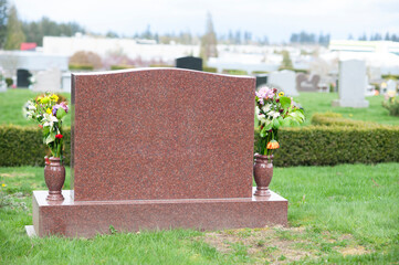 Big Blank Tombstone in a Cemetery