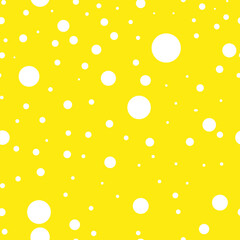 Yellow seamless pattern with white dots.