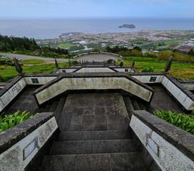 The view of the town of Vila Franca do Campo from the stairs of the church Nossa Senhora da Paz.  