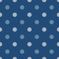 Simple, seamless blue polka dot background