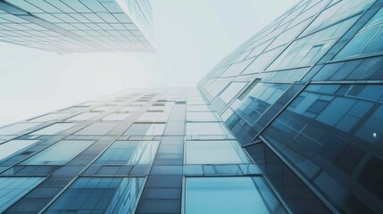 A tall building with many windows and a clear blue sky in the background