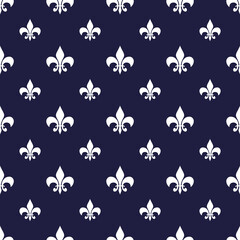 fleur-de-lis royal, luxury seamless pattern background. Ornament with symbol blue fleur-de-lis illustration
