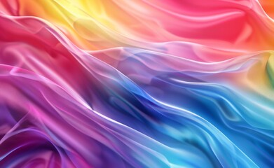 Obraz premium Flowing Rainbow Fabric in Vivid Colors