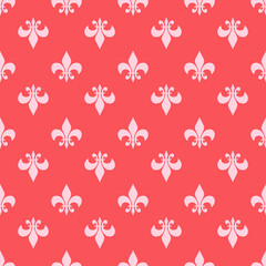 fleur-de-lis royal, luxury seamless pattern background. Ornament with symbol pink fleur-de-lis illustration