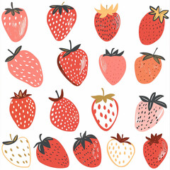 A beautiful illustration of fresh, juicy strawberries. Image made by artificial intelligence.