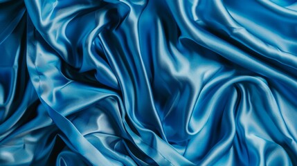 Close up of intricate blue silk pattern