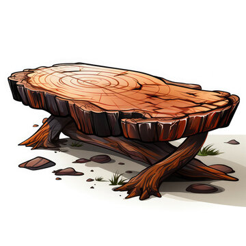 recommend clip art: Watercolor a live edge wood slab coffee table vector, clipart Illustration, Generative Ai