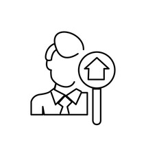 person with a magnifying glass, Realtor