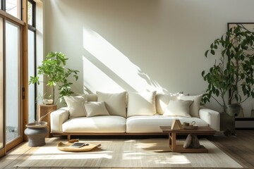 Fototapeta premium Muji living room architecture furniture building.