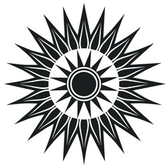 Sun vector silhouette an white background 