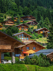 Obraz premium Alpine Swiss Village. Comfort and tranquility.