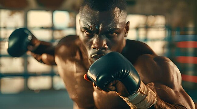 black strongman in the gym fitness room