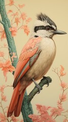 Puffbird drawing animal sketch.