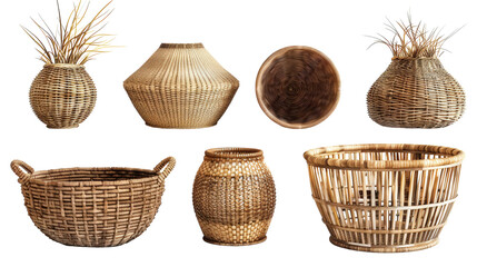 Decorative Baskets on transparent background