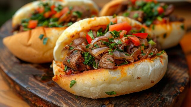 The Albanian dish Kukurech. Street food. 
