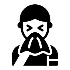 sneezing people allergy symptoms icon