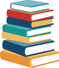 stack of colorful books