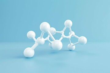 3d molecular structure of vitamin b3 niacinamide white skeletal formula isolated on blue background
