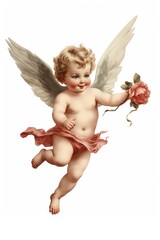 Angel cupid baby white background