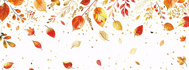 a colorful leaves on a white background