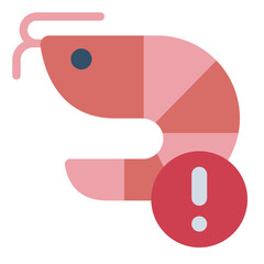 shrimp crustacean food warning sign allergy icon