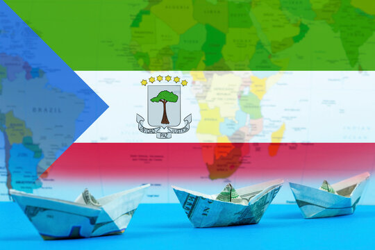 Sea transport of Equatorial Guinea concept, bulk carrier or trade idea, international transportation