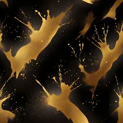 Gold spots blots on a black background. Abstract background, wallpaper,  Generative AI