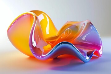 abstract colorful shape with smooth curved surfaces modern 3d render illustration