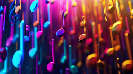 3D background music cylinders intertwining with each other