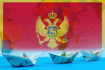 Sea transport of Montenegro concept, bulk carrier or trade idea, international transportation