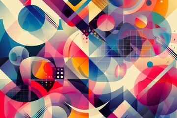 abstract graphic wallpaper colorful geometric shapes pattern digital art background
