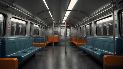 subway carriage, vacant interiors, metro cross-section ai_generative