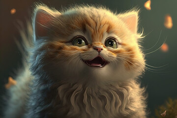 Persian kitten smiling