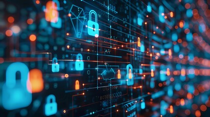 Obraz premium Cybersecurity concept business design